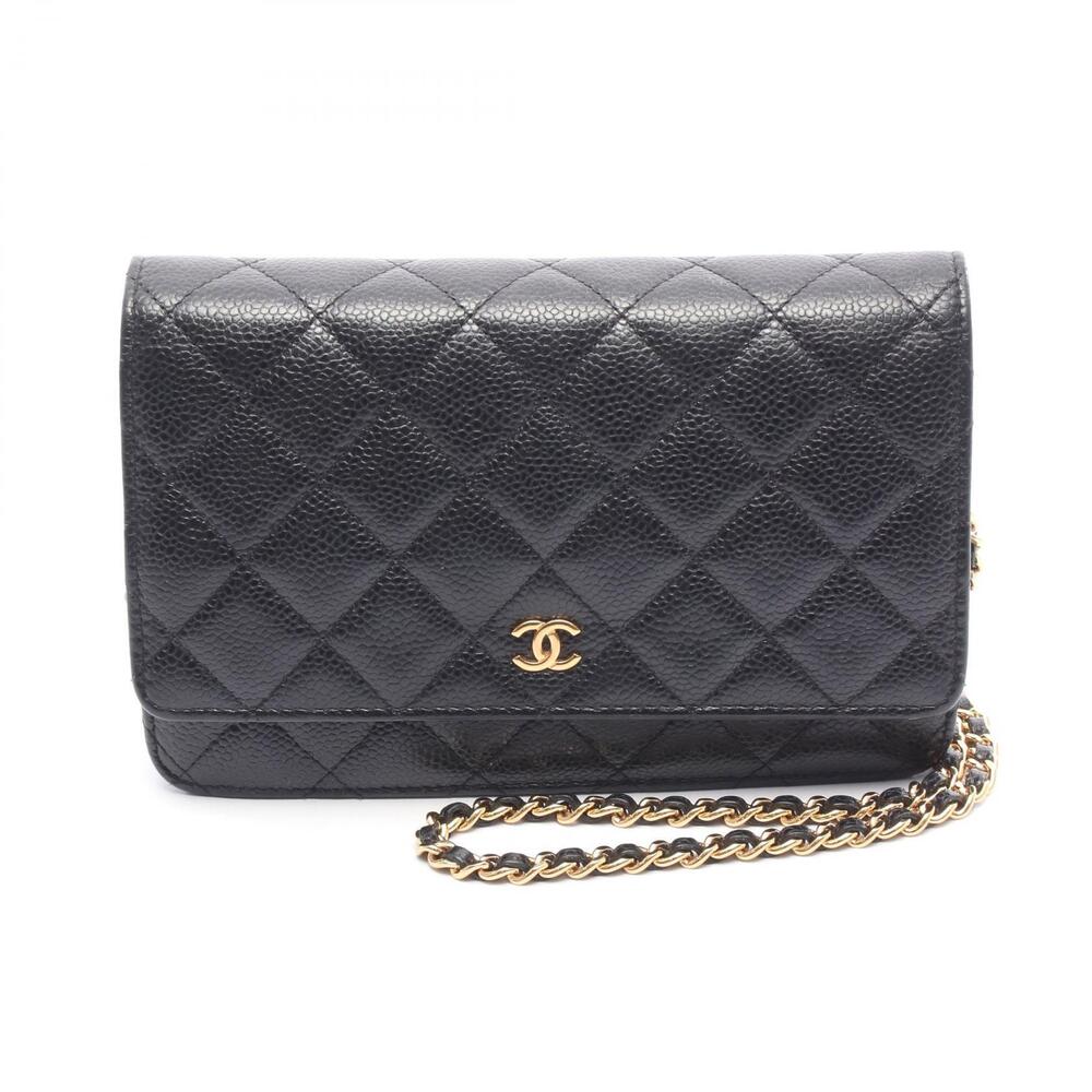 Chanel Matelasse Shoulder Bag Calfskin Cowhide Black